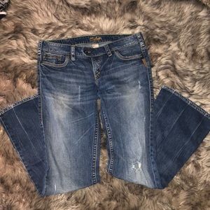 Woman’s Silver bootcut jeans size 31/33!!!